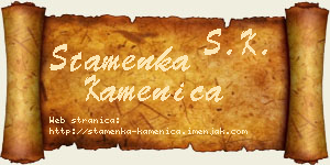 Stamenka Kamenica vizit kartica